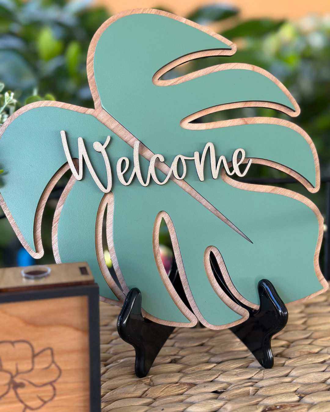 Welcome Monstera Wall/Shelf Decor