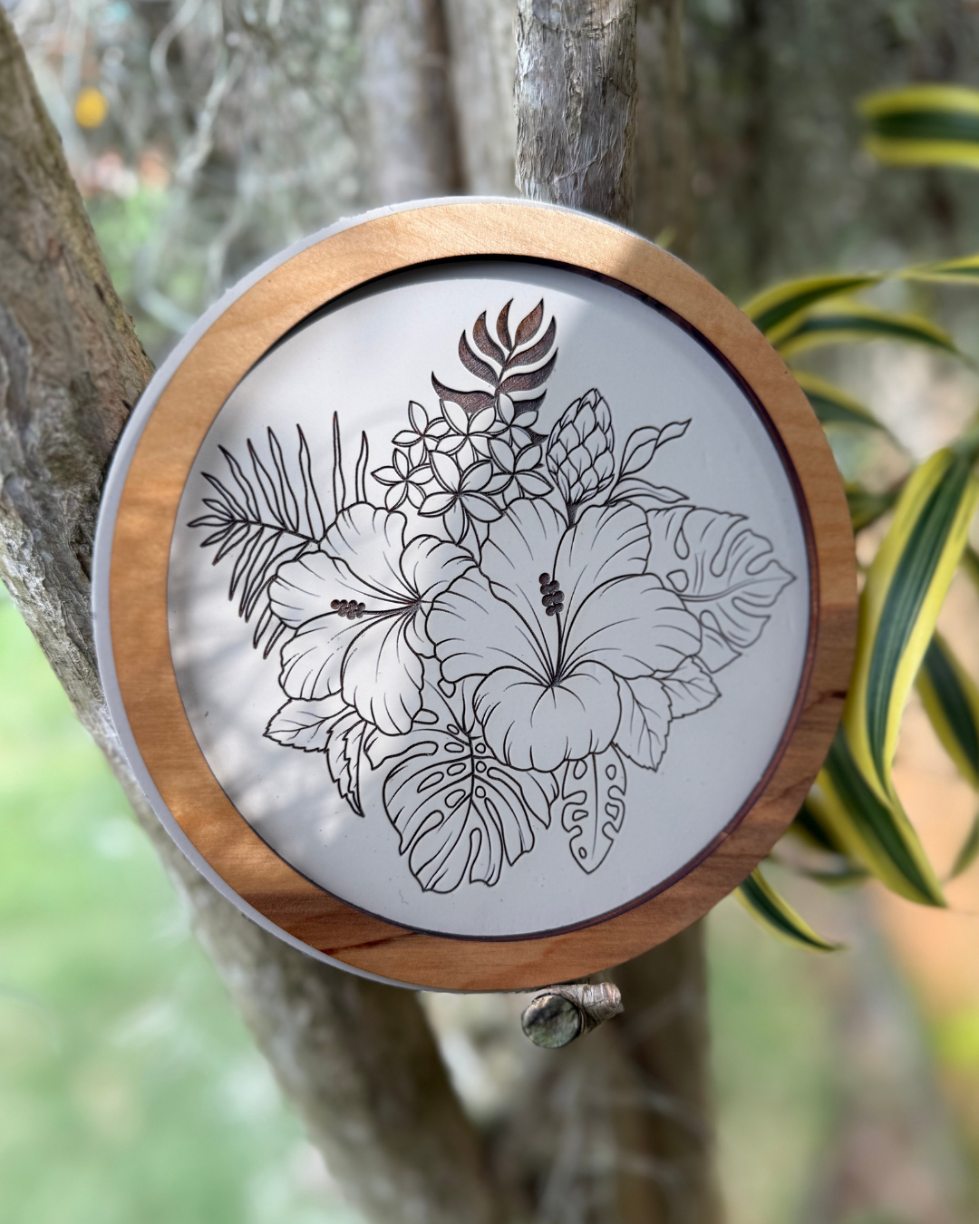 Hibiscus Bouquet Framed Decor