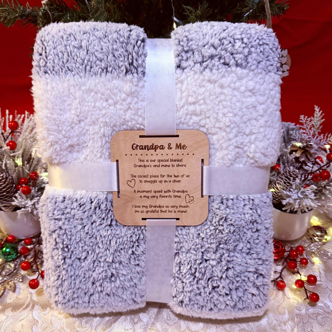 Navy Cozy Sherpa Throw 50" x 60"