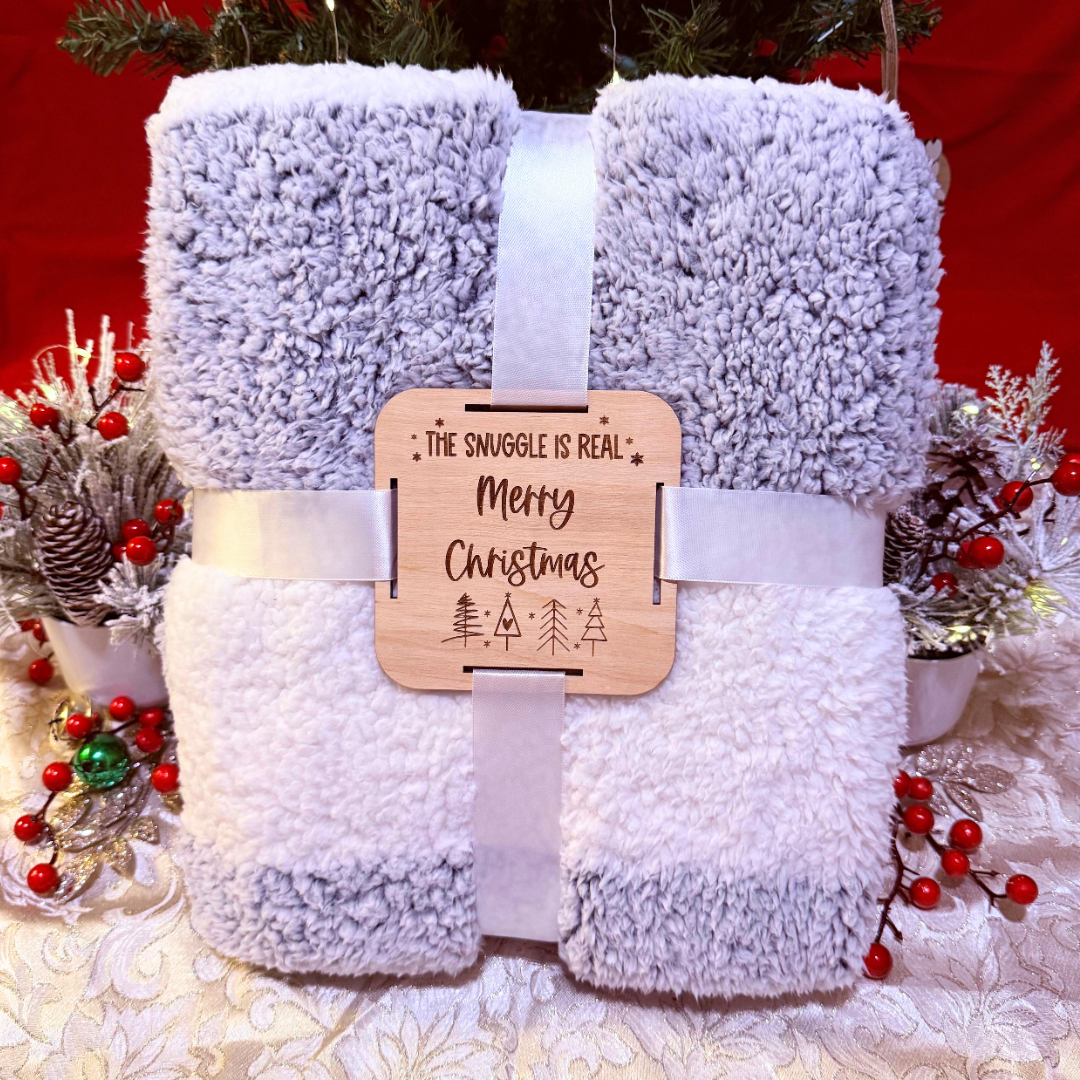 Navy Cozy Sherpa Throw 50" x 60"