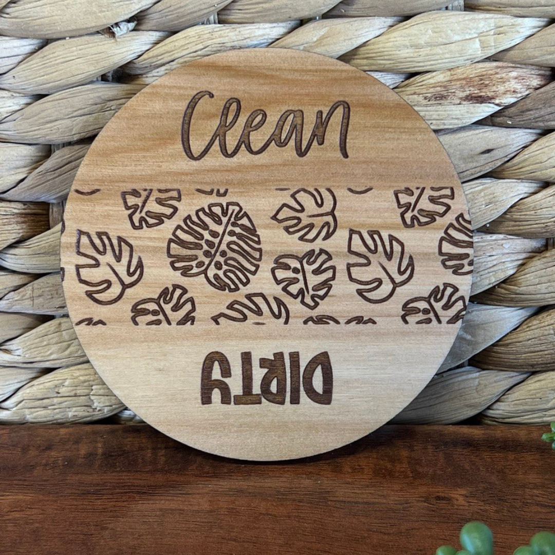 Dishwasher Magnet - Monstera Design