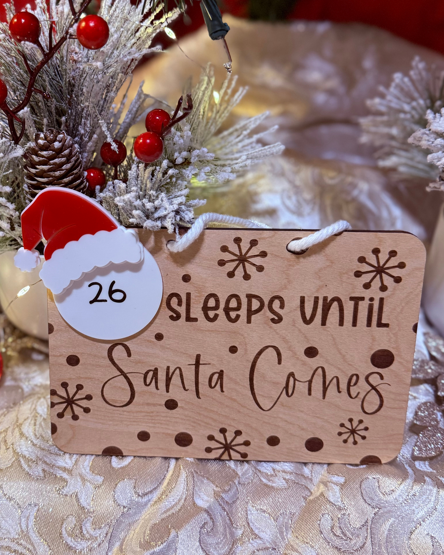 Sleeps Until Santa Comes Wall Hanger