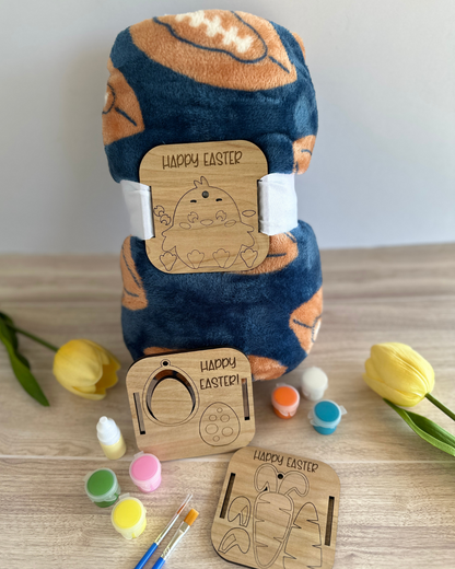 Easter Paint Kit Tag + Football Throw Blanket