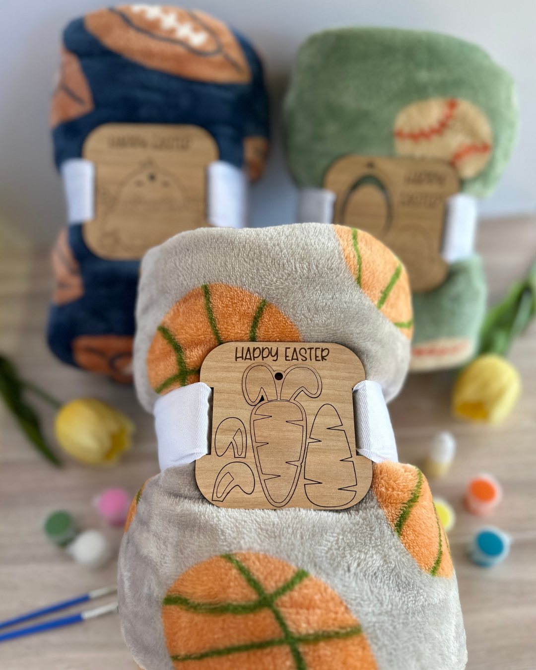 Easter Paint Kit Tag + Basketball Throw Blanket