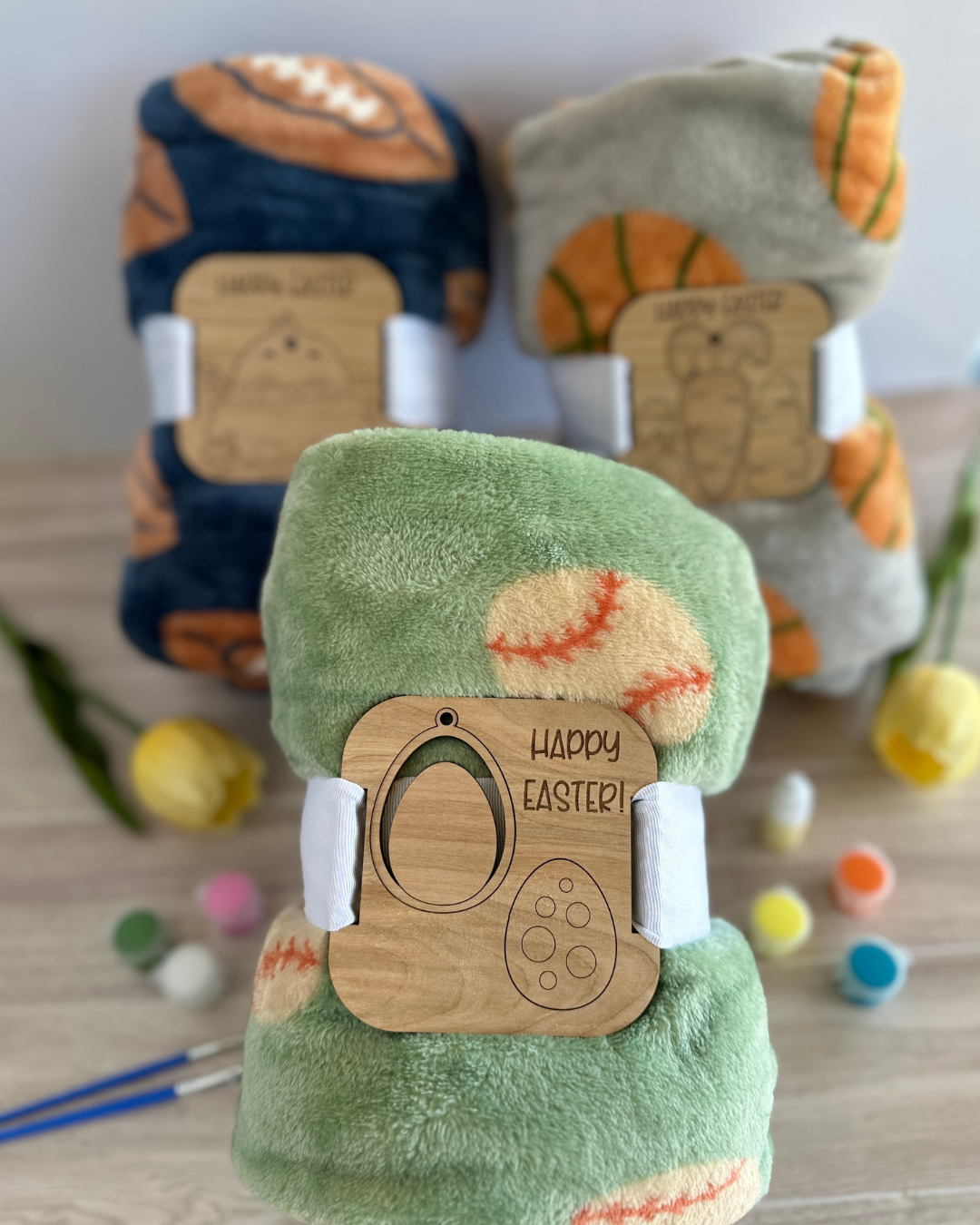 Easter Paint Kit Tag + Baseball Throw Blanket