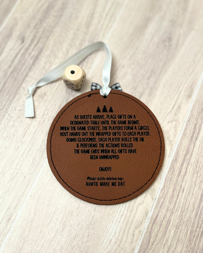 Leather Christmas Gift Exchange Ornament Game