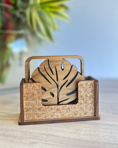 Coaster Set - Framed Monstera
