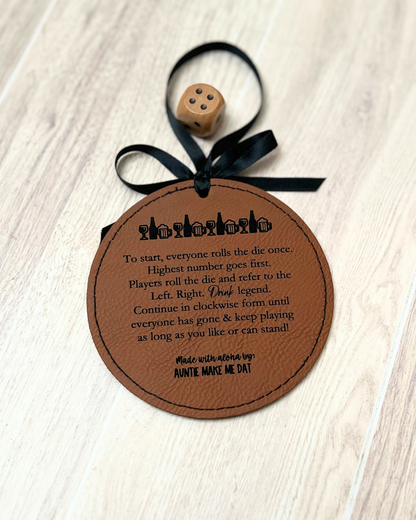 Left. Right. Drink Leather Round Ornament