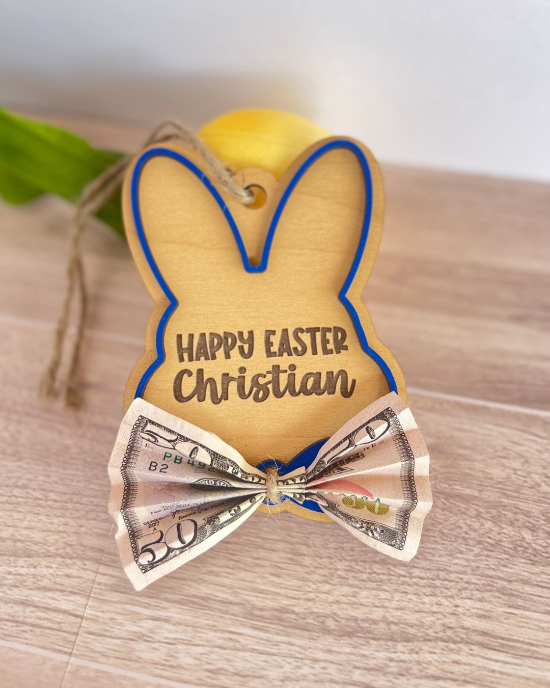 Bunny Money Basket Tag