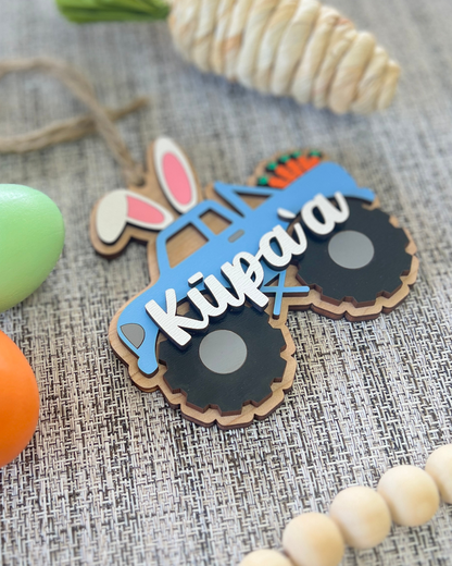 Personalized Monster Truck Easter Basket Tag
