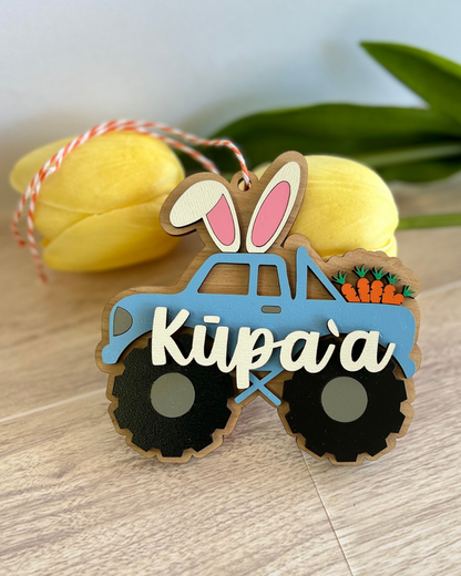 Personalized Monster Truck Easter Basket Tag