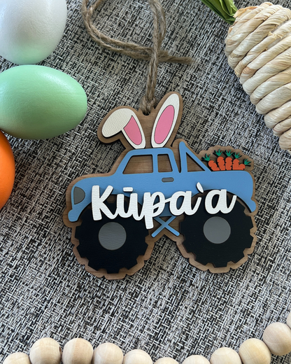 Personalized Monster Truck Easter Basket Tag