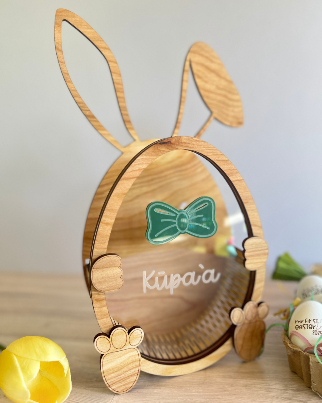 Personalized Easter Keepsake Basket - Bowtie