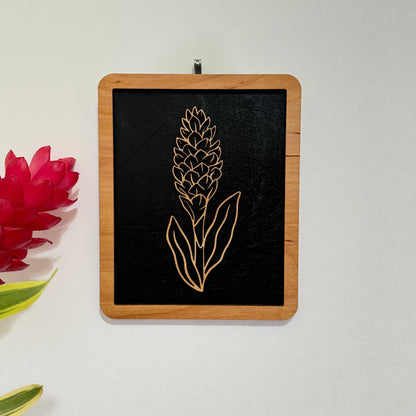 Tropical Wall Art – Laser Cut Wood Botanical Design with Frame