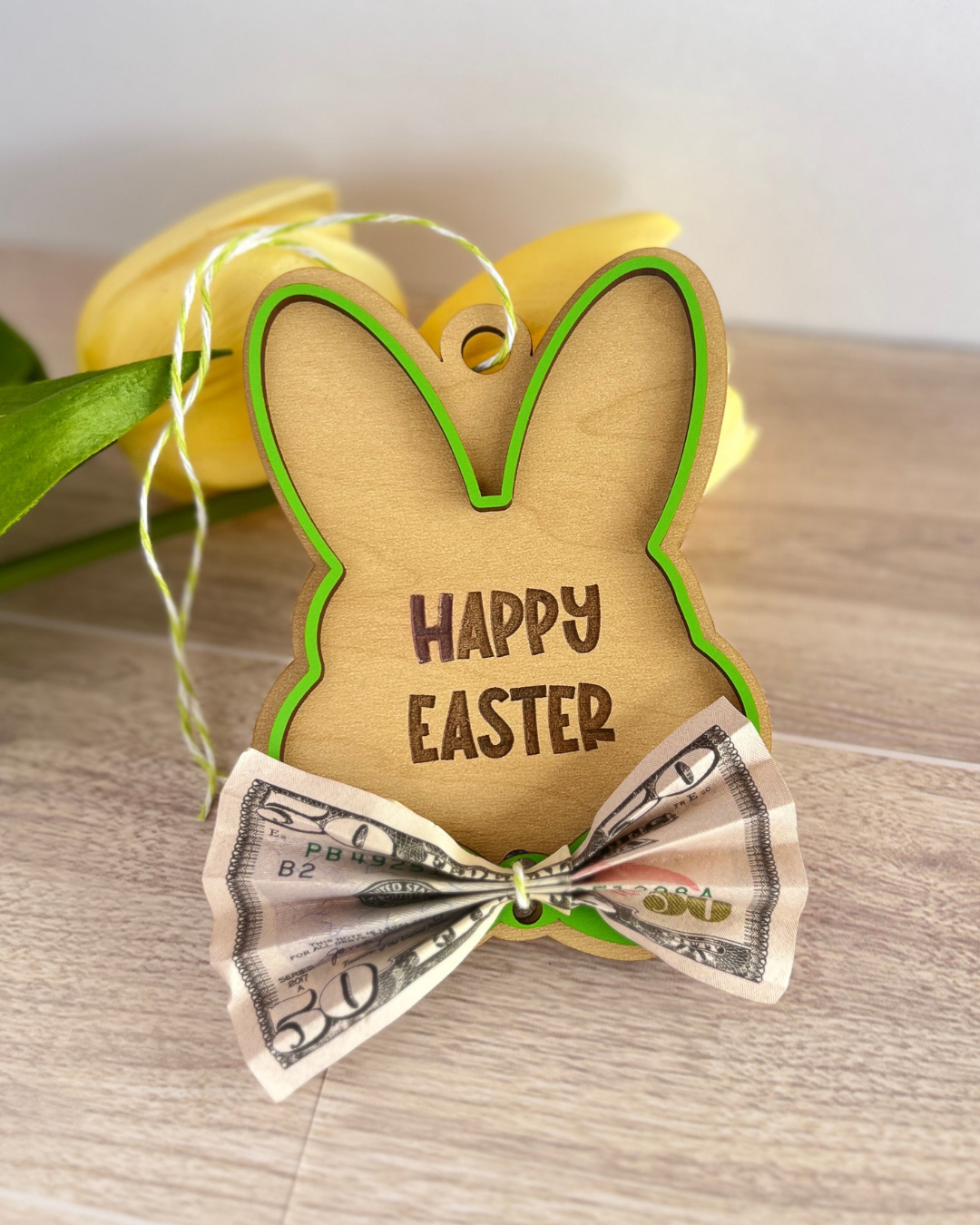 Bunny Money Basket Tag