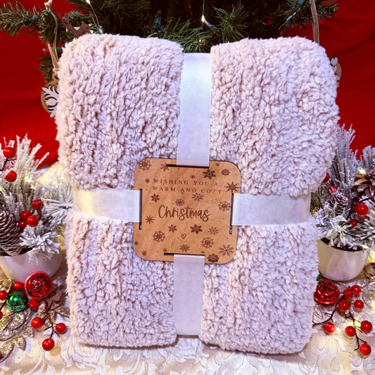 Tan Cozy Sherpa Throw 50" x 60"