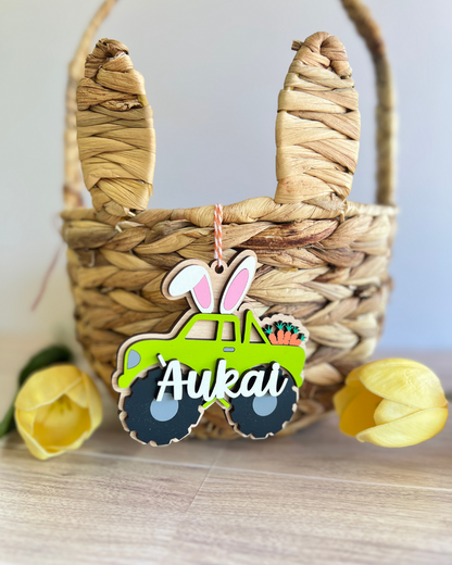 Personalized Monster Truck Easter Basket Tag