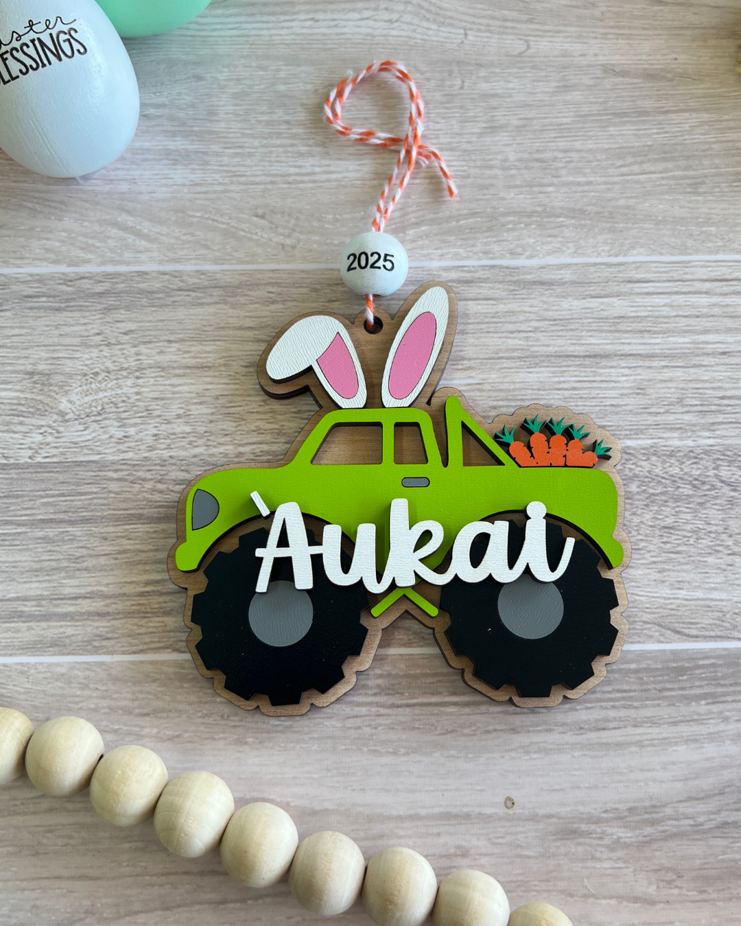Personalized Monster Truck Easter Basket Tag