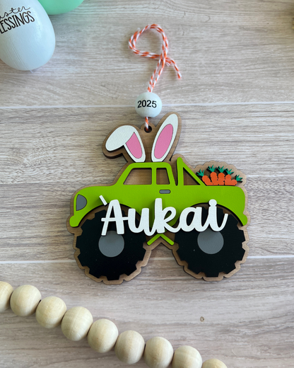 Personalized Monster Truck Easter Basket Tag
