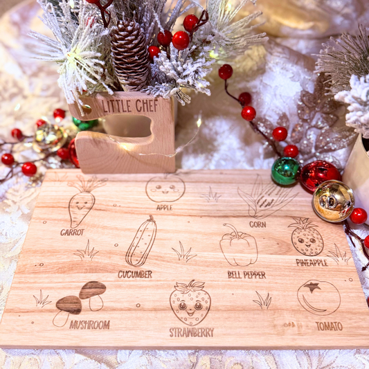 Little Chefs Wooden Cutting Board & Wooden Knife