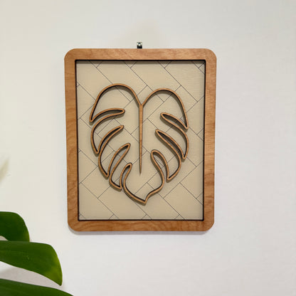 Tropical Wall Art – Laser Cut Wood Botanical Design with Frame