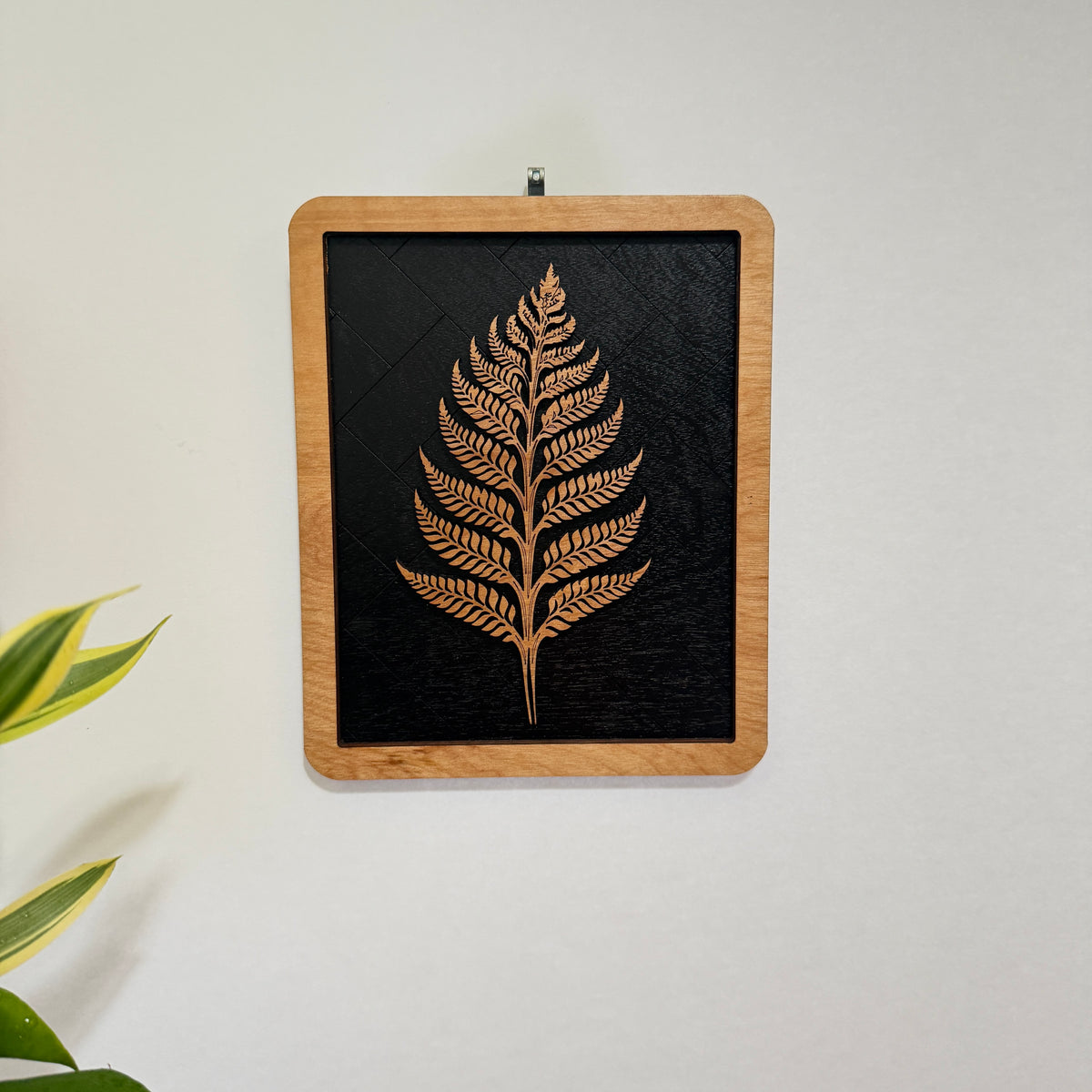 Tropical Wall Art – Laser Cut Wood Botanical Design with Frame