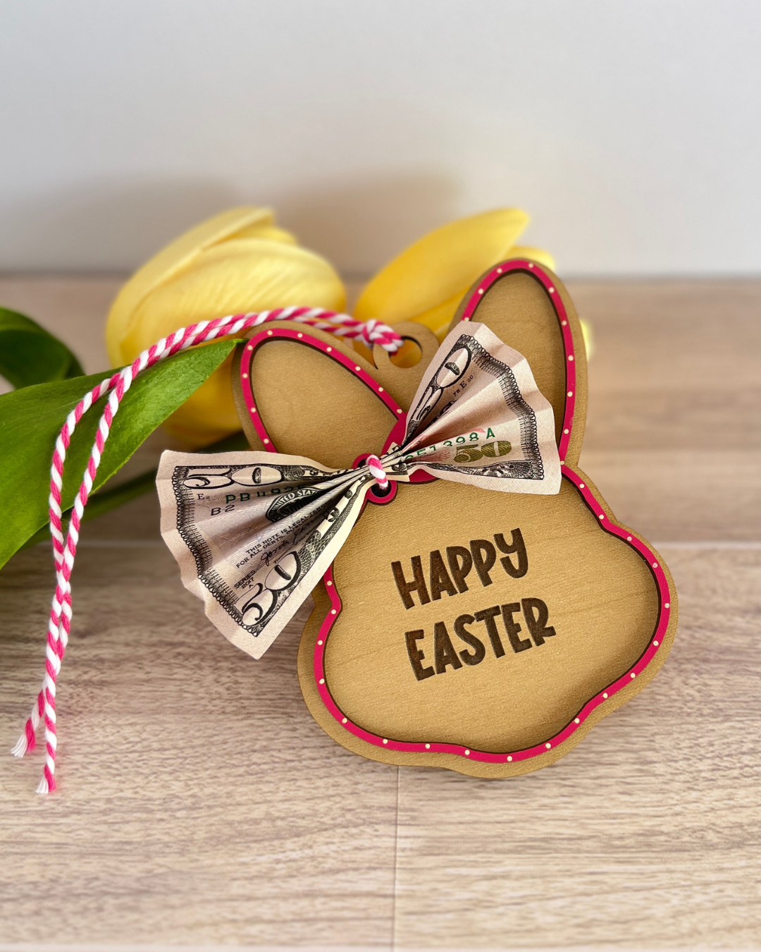 Bunny Money Basket Tag