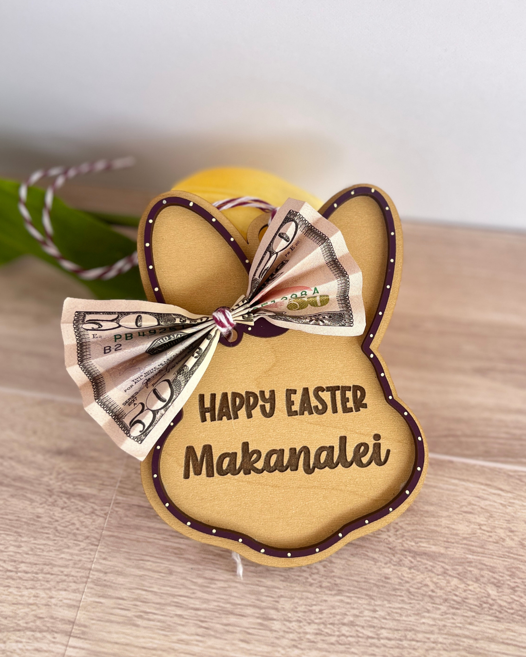 Bunny Money Basket Tag